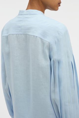 Laetitia Blouse in Light Blue Aloe Linen