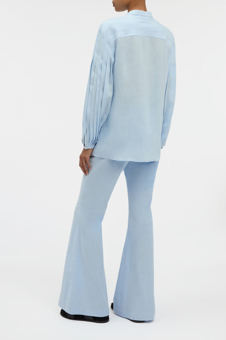 Ianthe Flare Pant in Light Blue Sea Island Cotton Corduroy