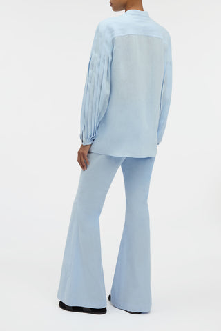 Laetitia Blouse in Light Blue Aloe Linen