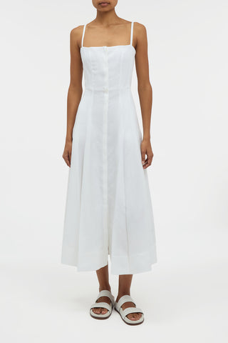 Magritte Dress in White Aloe Linen