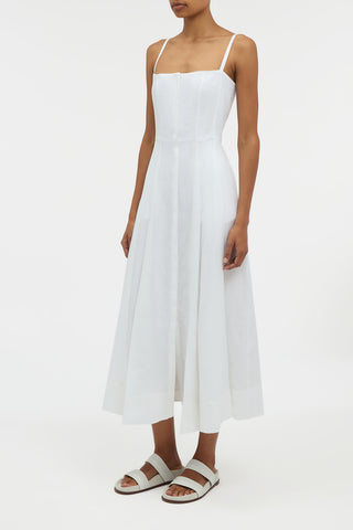 Magritte Dress in White Aloe Linen