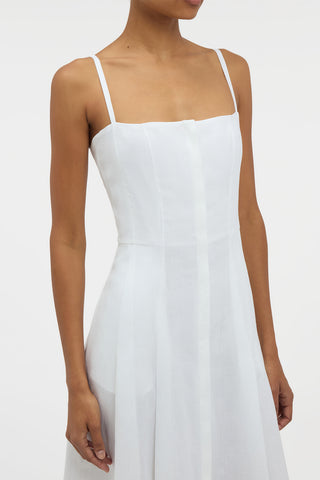 Magritte Dress in White Aloe Linen