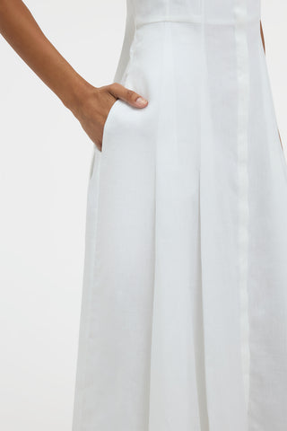 Magritte Dress in White Aloe Linen