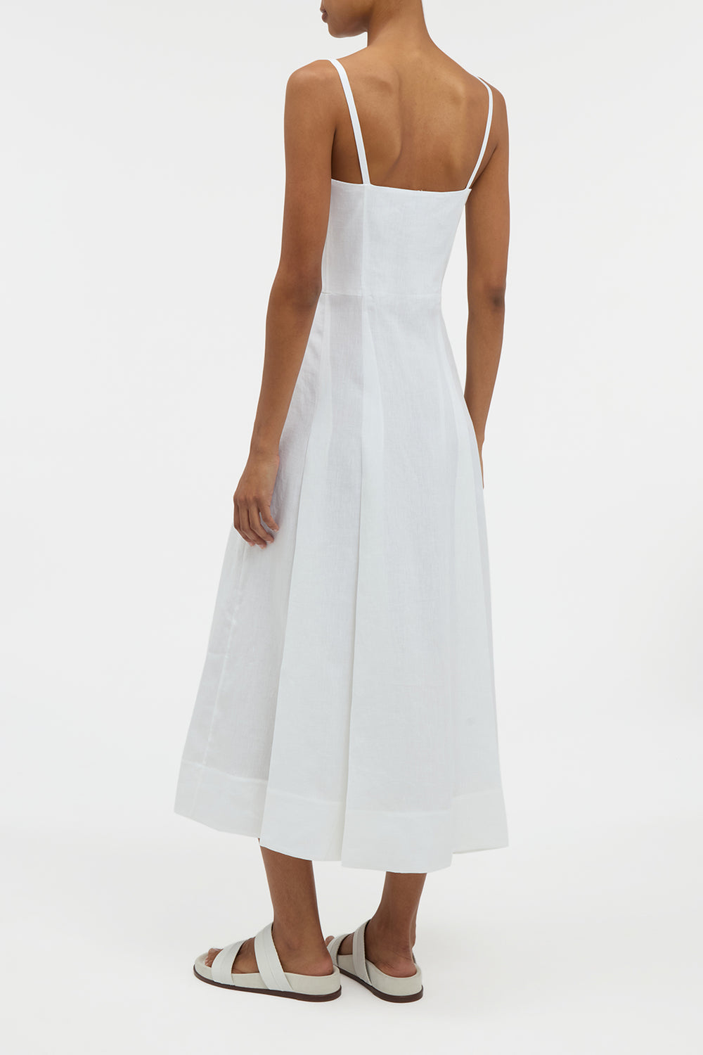 Magritte Dress in White Aloe Linen