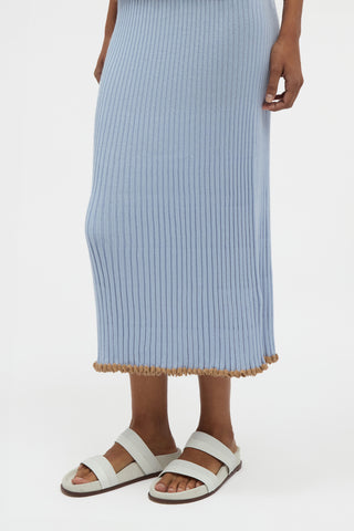 Kavya Knit Skirt in Halogen Blue Cashmere Silk