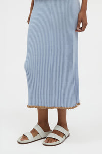 Kavya Knit Skirt in Halogen Blue Cashmere Silk