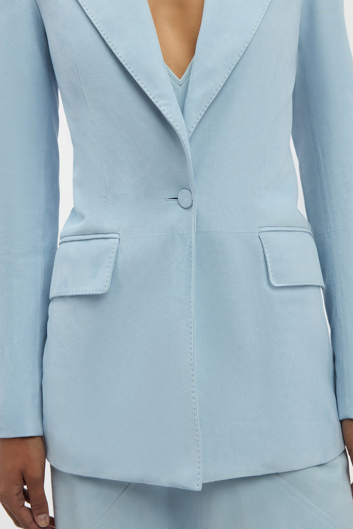 Leiva Blazer in Light Blue Suede
