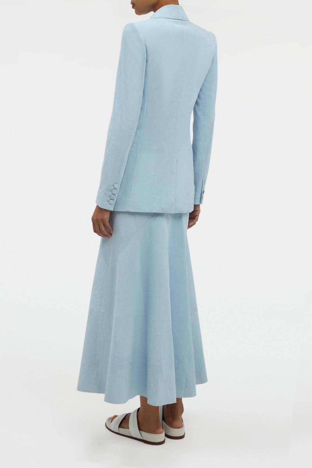 Leiva Blazer in Light Blue Suede