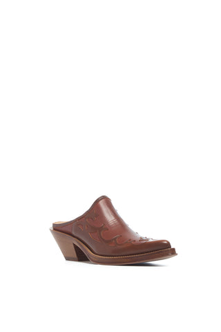 Temperance Cowboy Mule in Cognac Leather