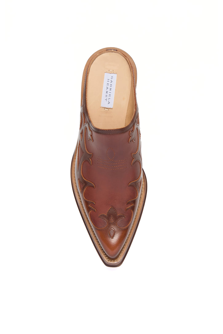 Temperance Cowboy Mule in Cognac Leather