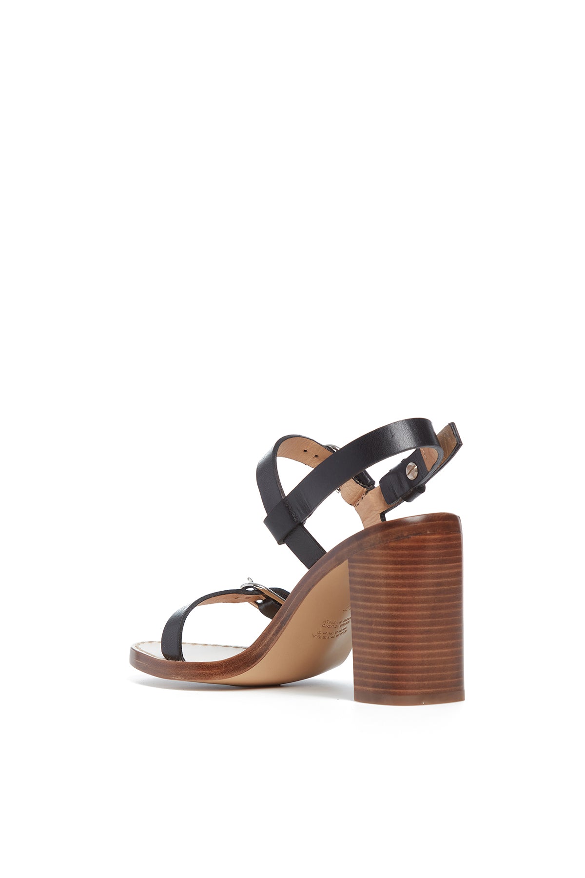 Miraya Strap Sandal in Black Leather