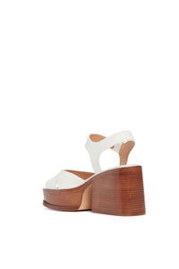 Zuri Platform Sandal in Cream Leather