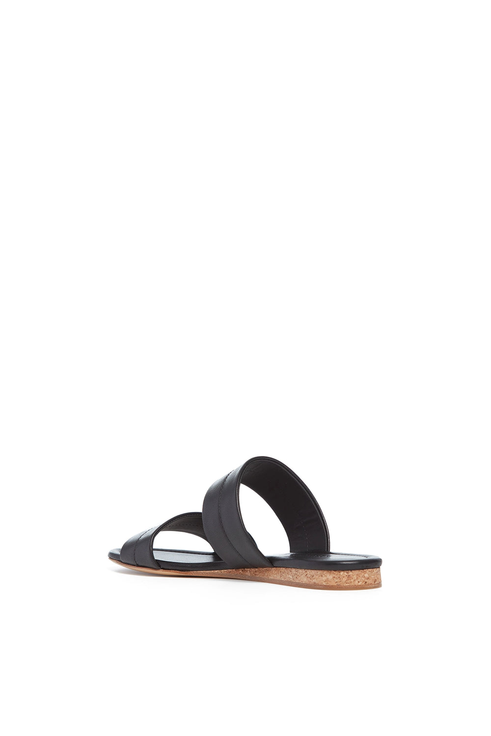 Lora Flat Sandal in Black Nappa Leather