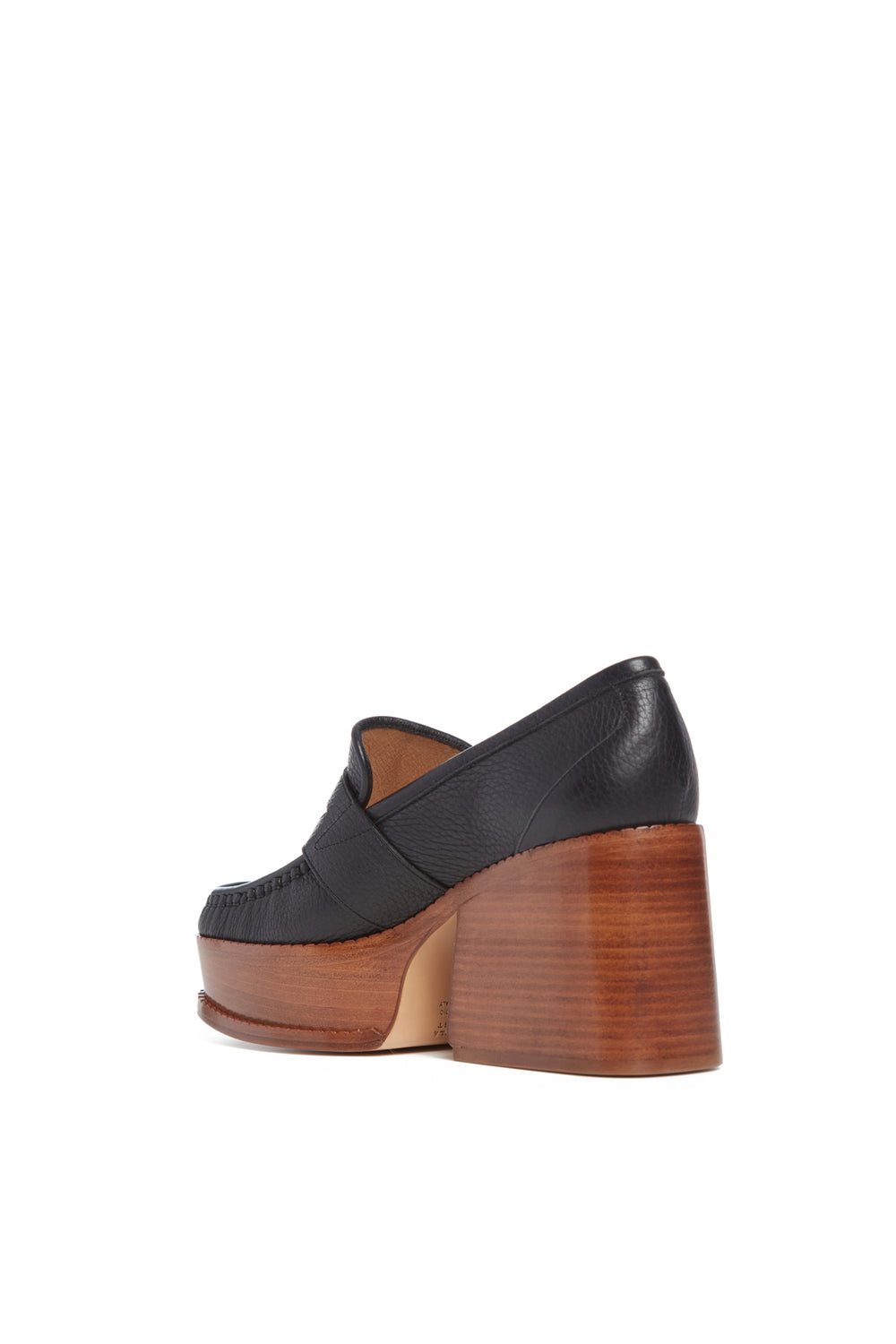 Augusta Platform Loafer in Black Leather