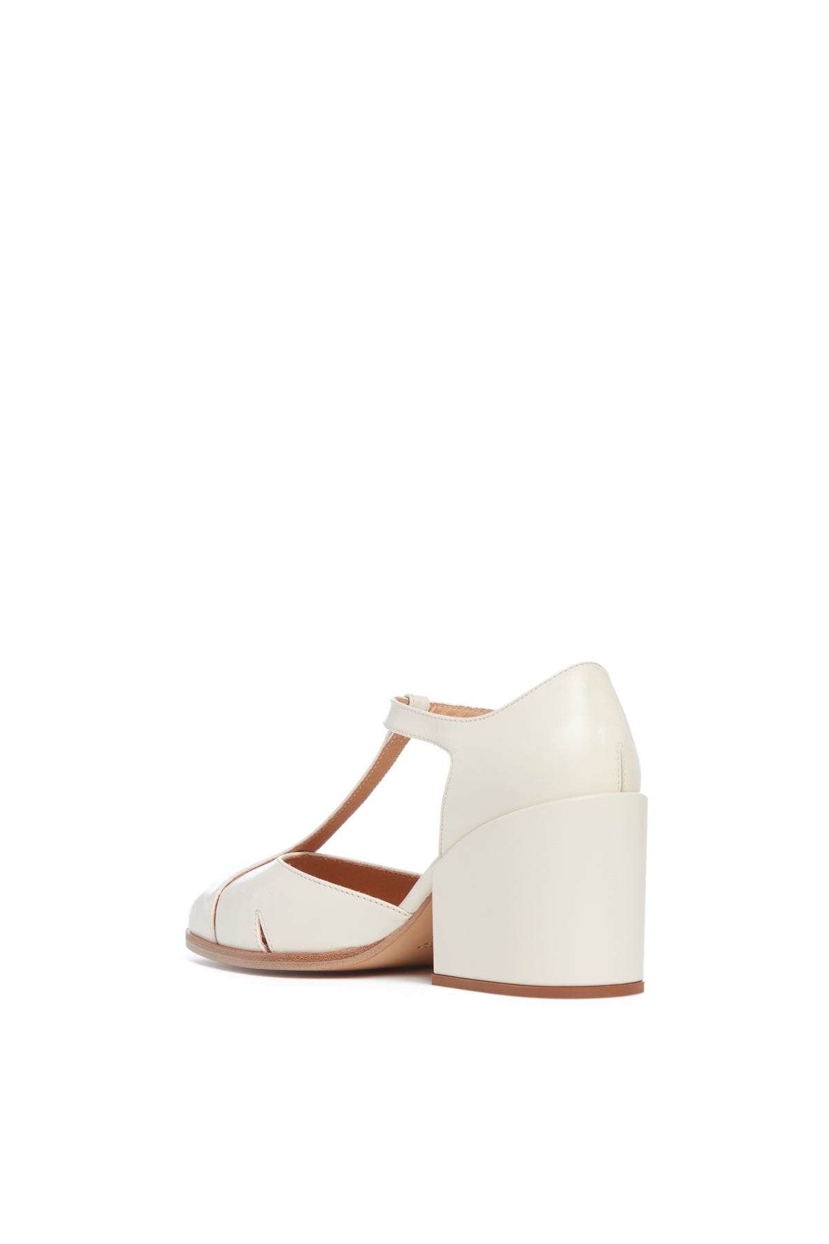 Hawes Women's Cream Leather T-Strap Pump | Gabriela Hearst