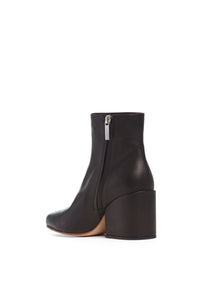 Tito Block Heel Boot in Black Leather