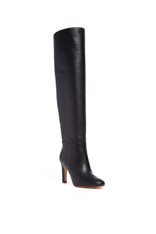 Linda Over-the-Knee Boot in Black Leather