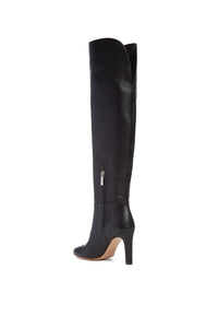 Linda Over-the-Knee Boot in Black Leather