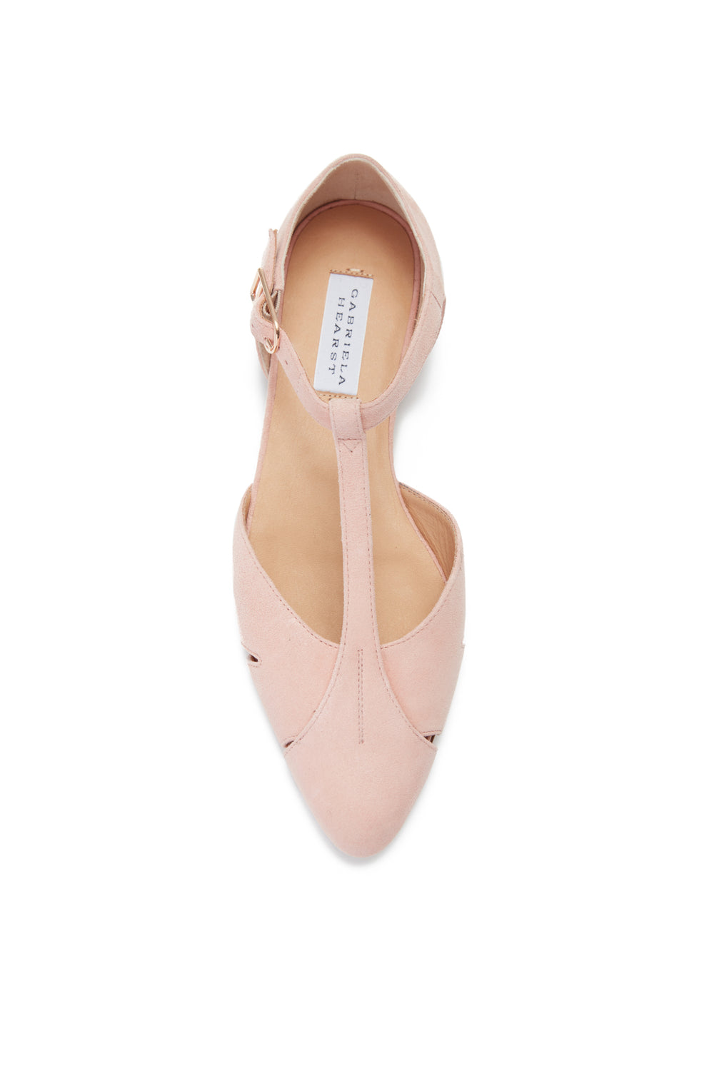 Harlow Ballerina Flat Shoe in Blush Suede