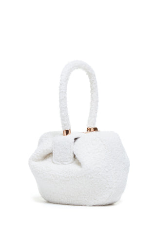 Ivory Cashmere Boucle Nina Bag - Front View | Gabriela Hearst