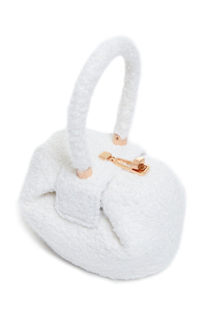 Ivory Cashmere Boucle Nina Bag - Side Profile | Gabriela Hearst