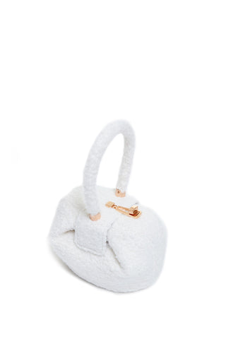 Ivory Cashmere Boucle Demi Bag - Three Quarter Angle | Gabriela Hearst
