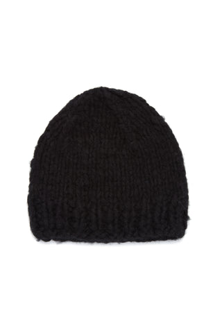Pacino Knit Hat in Black Welfat Cashmere