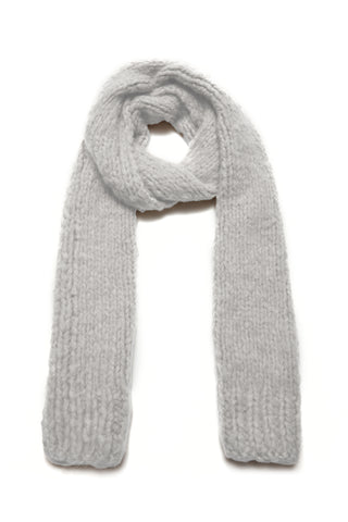 Pyke Knit Scarf in Heather Grey Welfat Cashmere