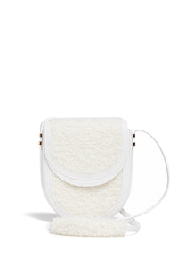 Tina Crossbody Bag in Ivory Nappa Leather with Cashmere Boucle