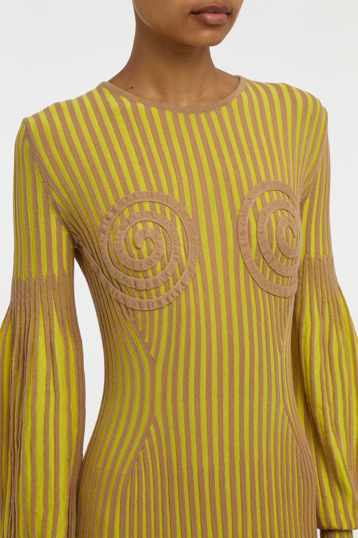 Karina Knit Maxi Dress in Citrine & Camel Merino Wool