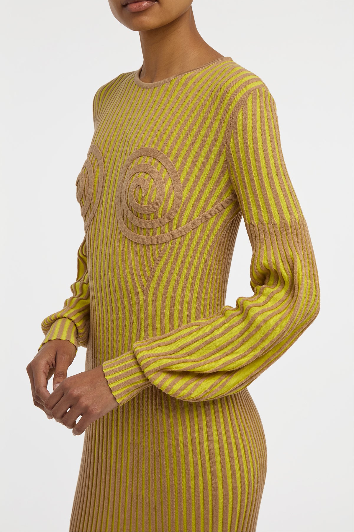 Karina Knit Maxi Dress in Citrine & Camel Merino Wool