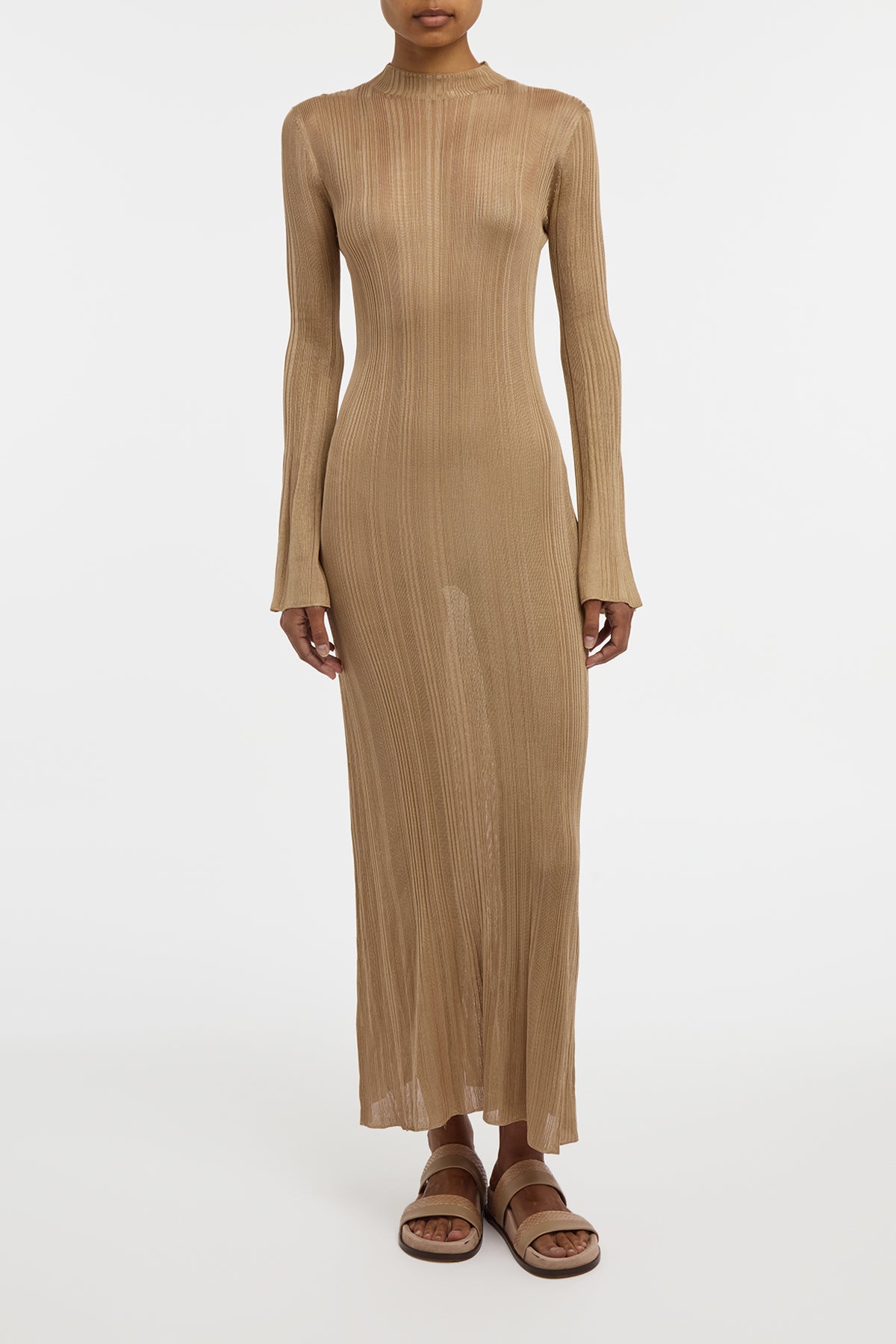Atira Knit Maxi Dress in Camel Silk