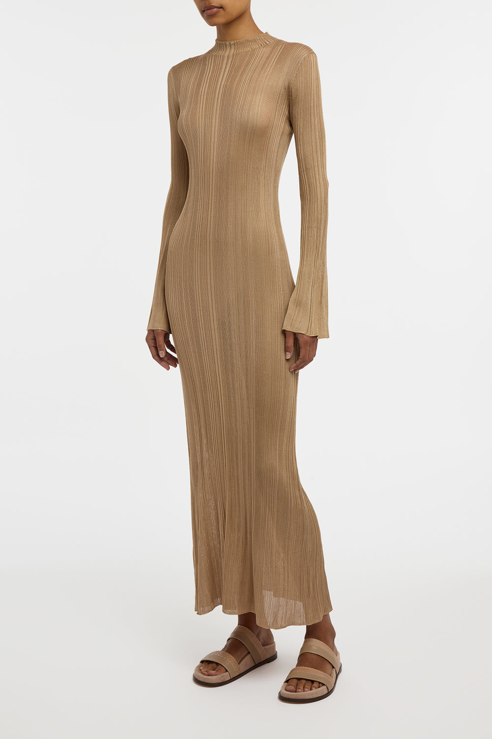 Atira Knit Maxi Dress in Camel Silk