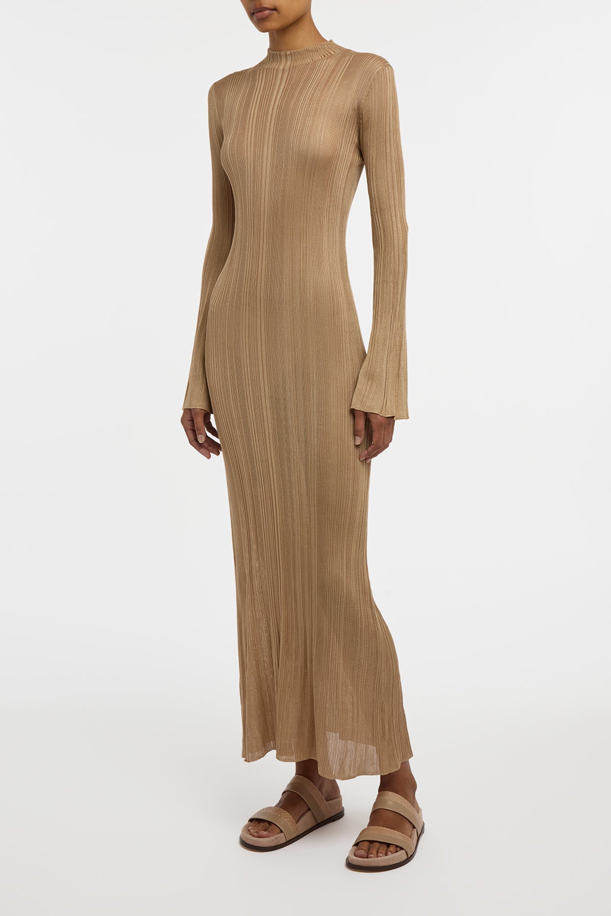Atira Knit Maxi Dress in Camel Silk