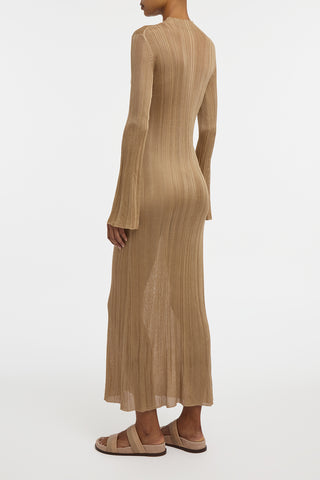 Atira Knit Maxi Dress in Camel Silk
