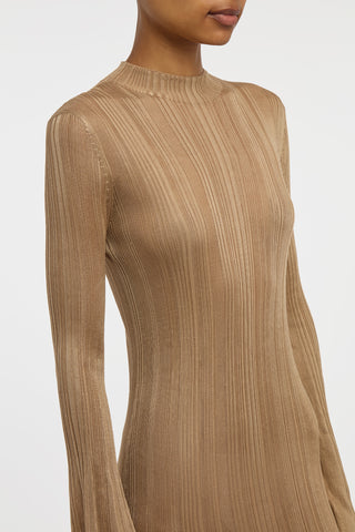 Atira Knit Maxi Dress in Camel Silk