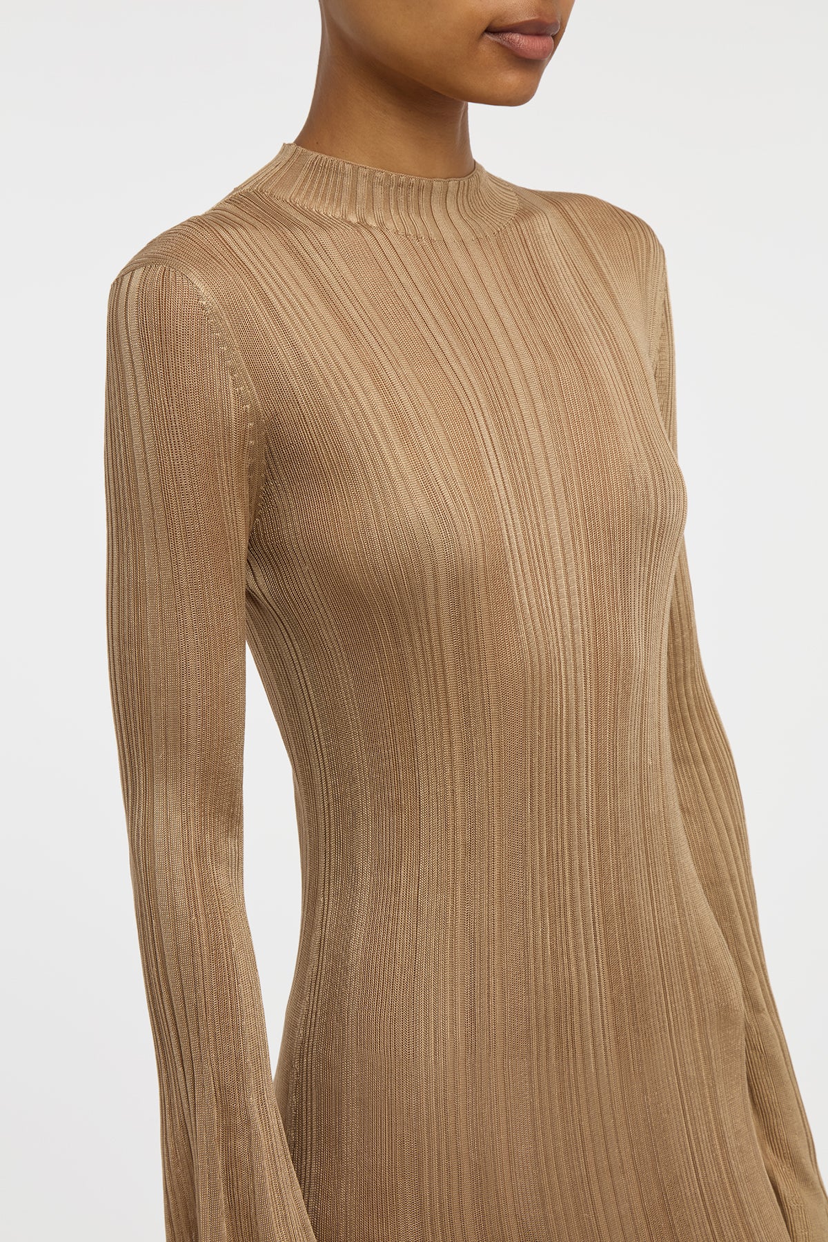 Atira Knit Maxi Dress in Camel Silk