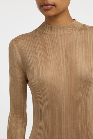 Atira Knit Maxi Dress in Camel Silk