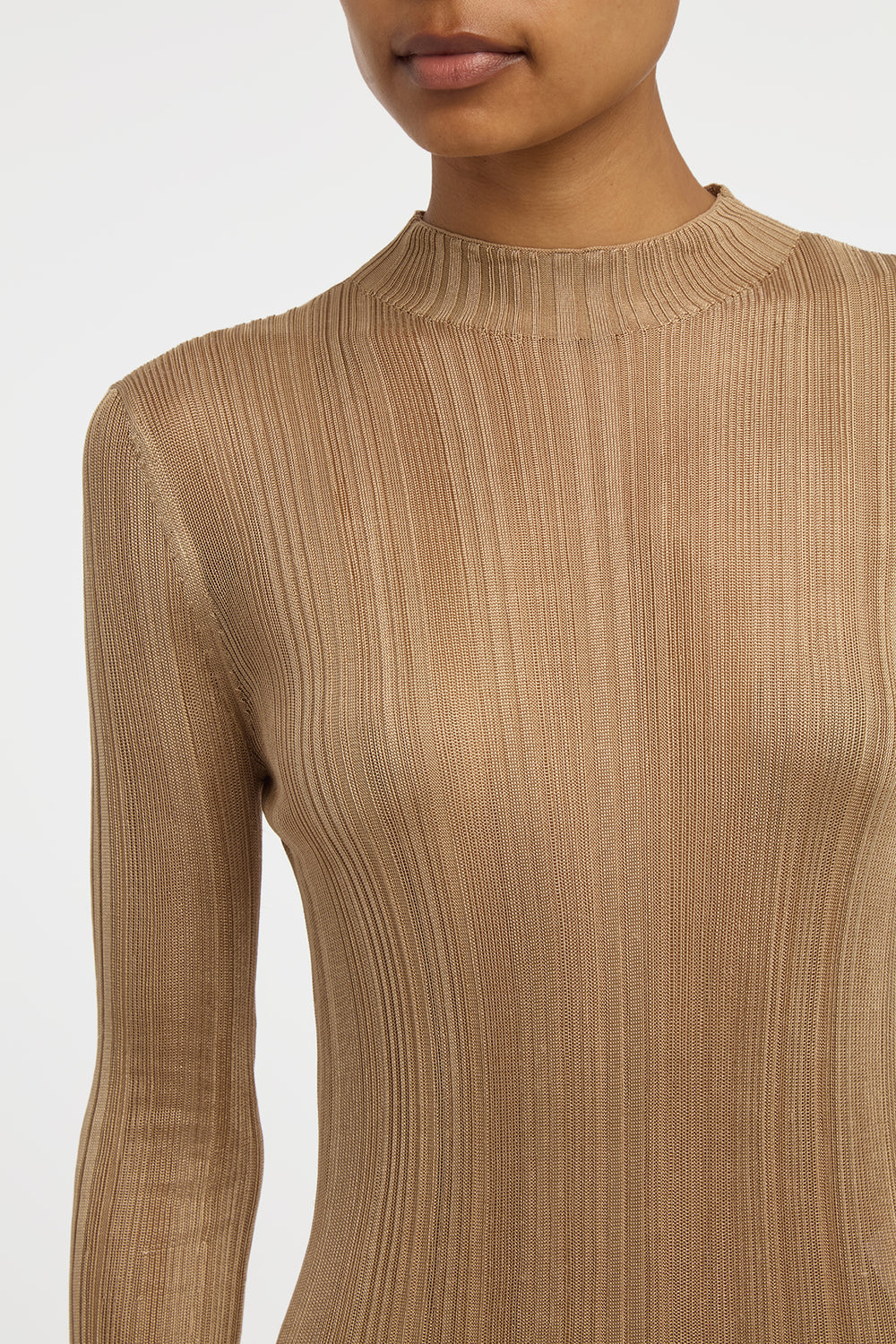 Atira Knit Maxi Dress in Camel Silk