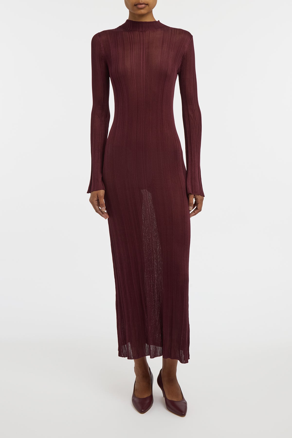 Atira Knit Maxi Dress in Bordeaux Silk