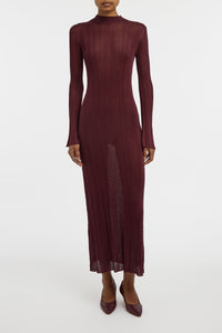 Atira Knit Maxi Dress in Bordeaux Silk