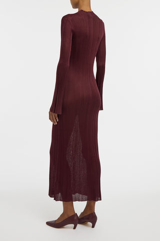 Atira Knit Maxi Dress in Bordeaux Silk
