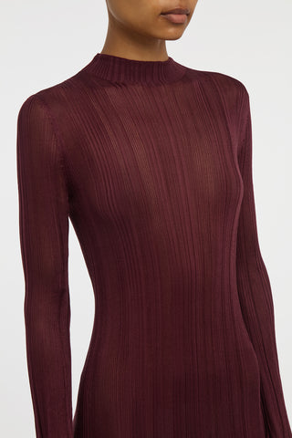 Atira Knit Maxi Dress in Bordeaux Silk