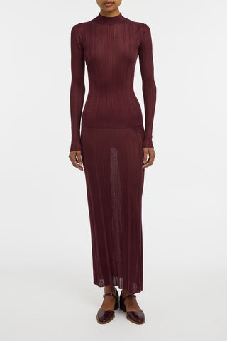 Aveda Knit Mockneck Sweater in Bordeaux Silk