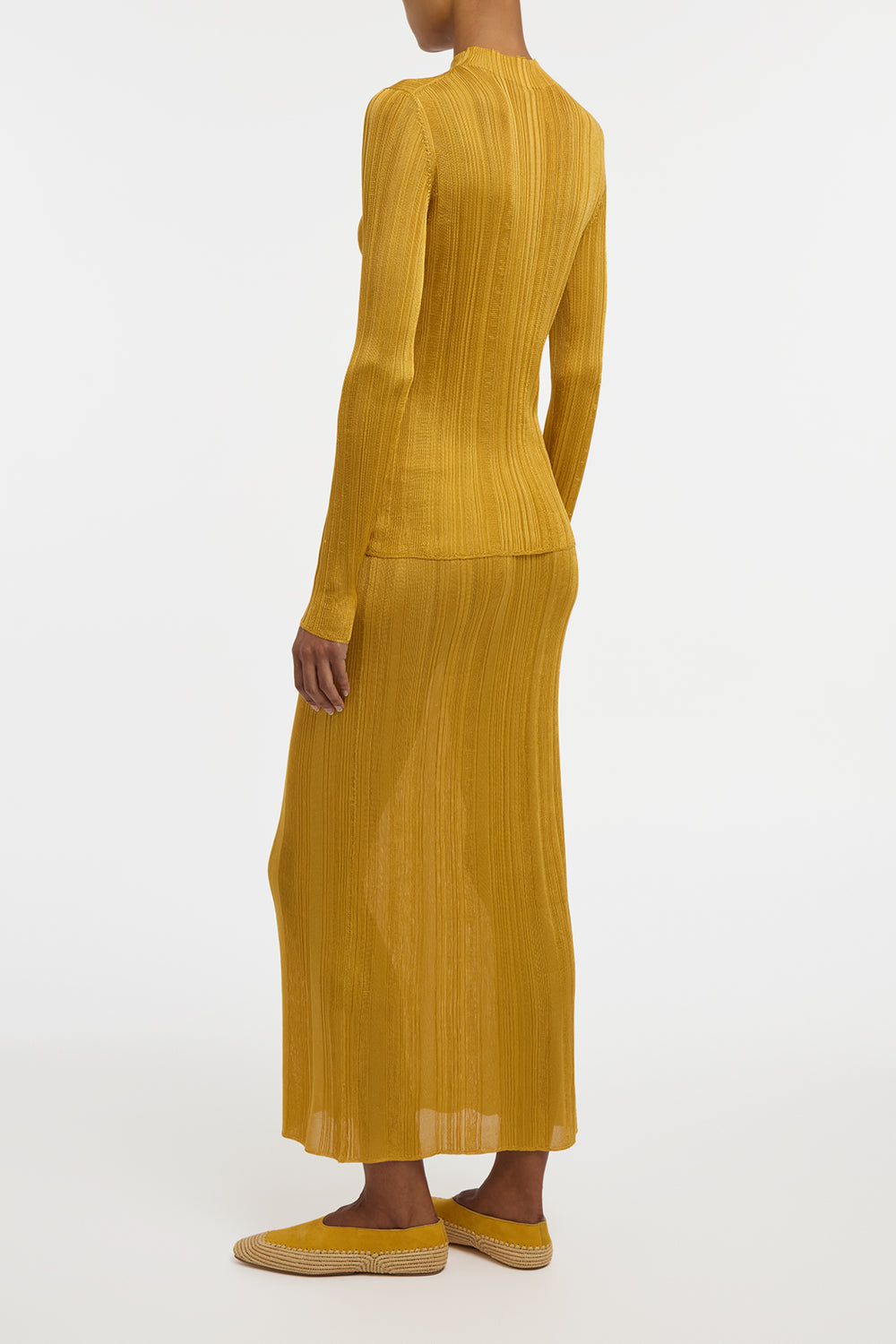 Daniella Knit Maxi Skirt in Golden Birch Silk