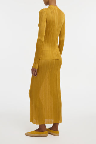 Aveda Knit Mockneck Sweater in Golden Birch Silk