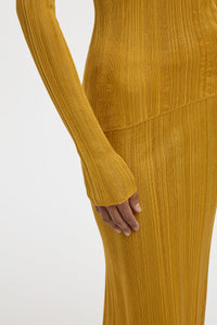 Aveda Knit Mockneck Sweater in Golden Birch Silk
