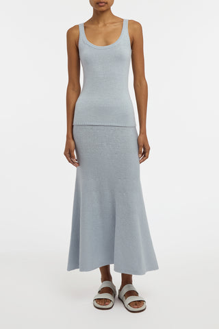 Brigid Knit Tank Top in Light Blue Cashmere