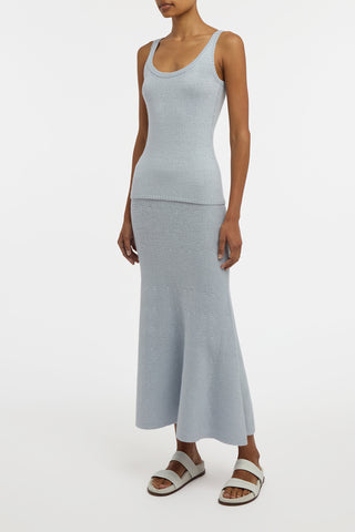 Brigid Knit Tank Top in Light Blue Cashmere