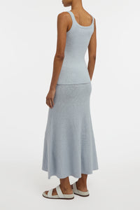 Manni Knit Maxi Skirt in Light Blue Cashmere